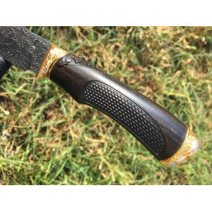 ЗОЛОТА ОСІНЬ ексклюзивний ніж ручної роботи студії KUSTOM KNIVES - лезо мозаїчний дамаск Damasteel® 58-60 HRC. Photo 3